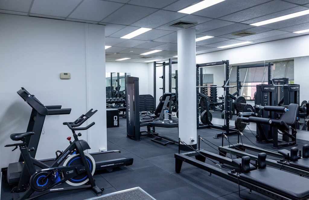 Modern gym with workout equipment